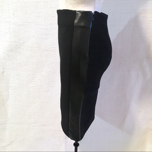 Balenciaga Leather Wool Stretch Pencil Midi Skirt - Picture 6 of 8